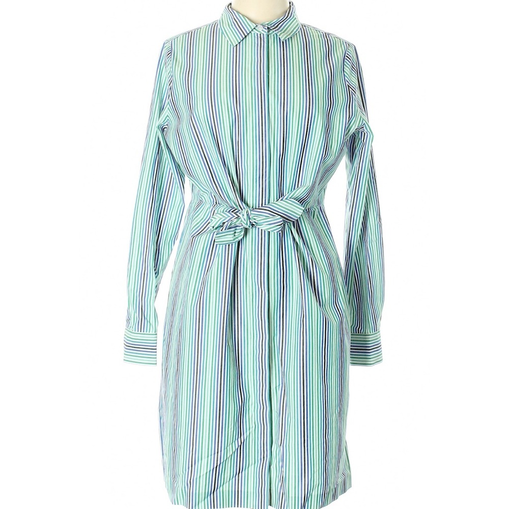 Calvin Klein Cotton Striped Tie-Waist Shirtdress